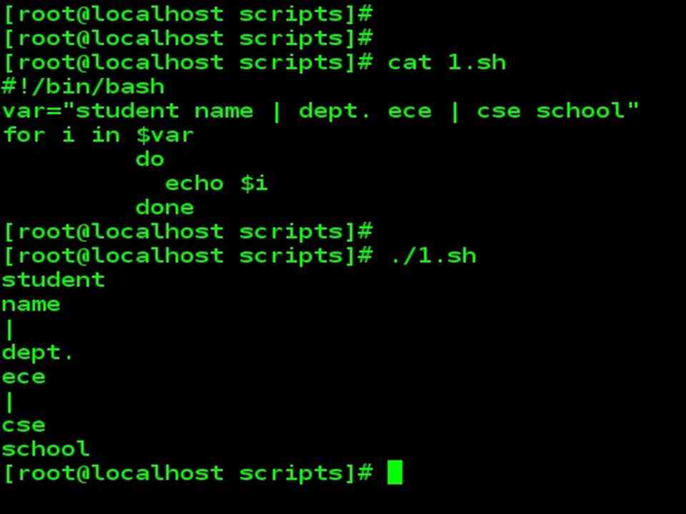 Internal field Separator command example