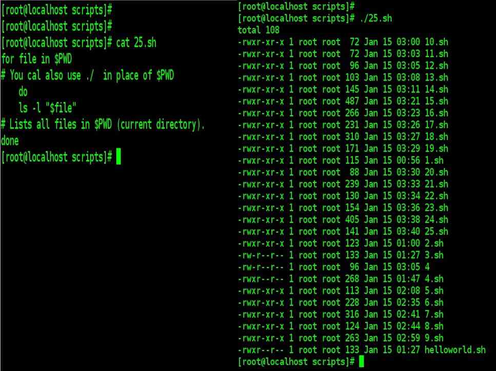Operating on all files in the current directory using for loop bash script