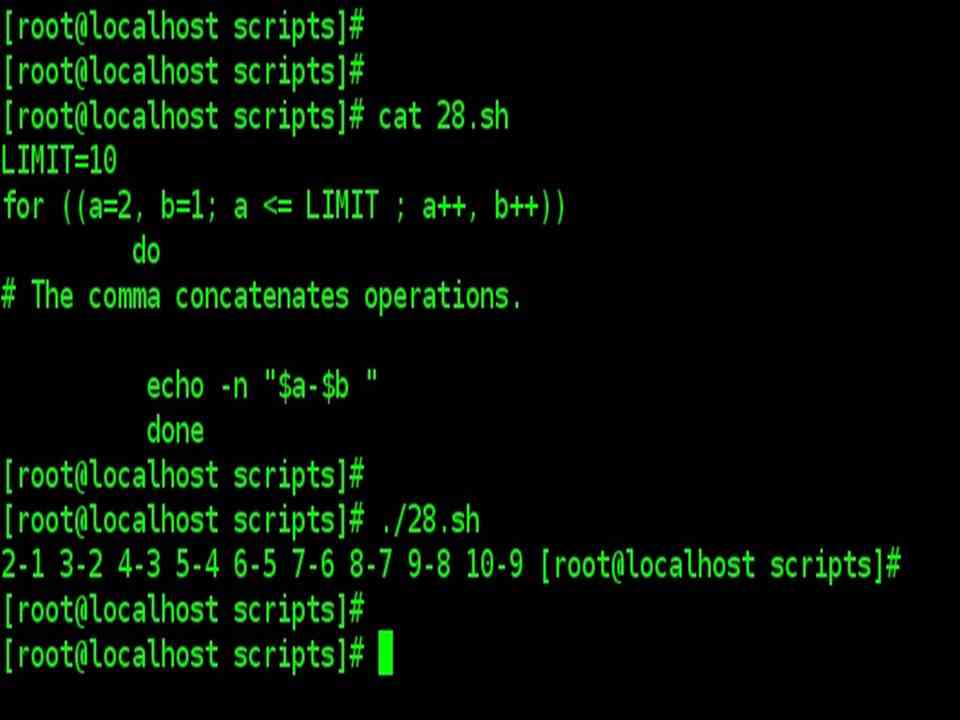 C style for loop example in Bash Scripting