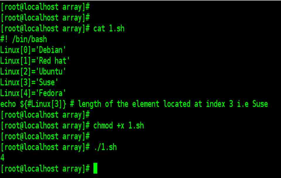 Length of the nth Element in an Array in Bash Script