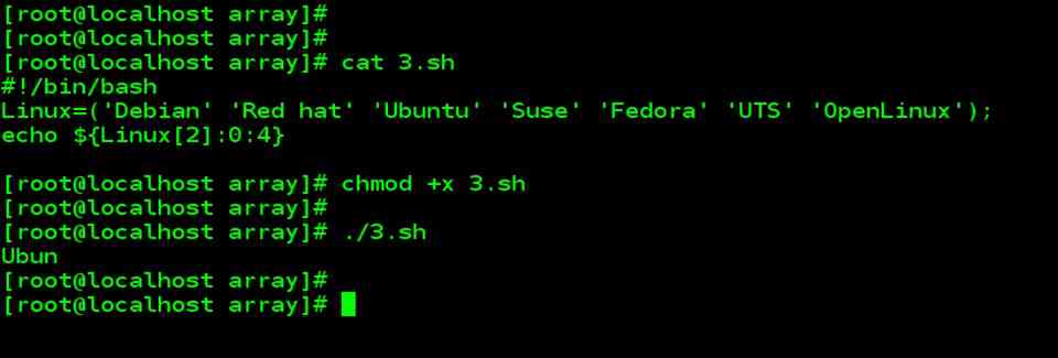 Extraction with offset and length, for a particular element of an array in Bash Script