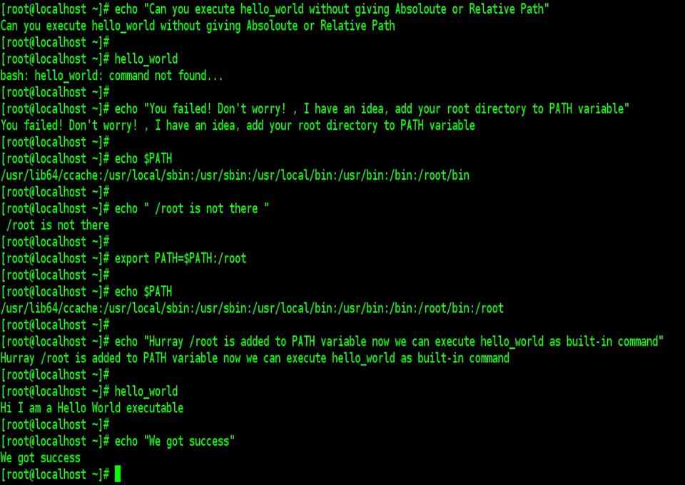 Explanation of executing external commands as built-in command using PATH Variable