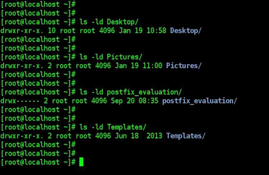 Listing Directory attributes ls –ld