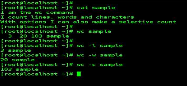 wc command linux examples
