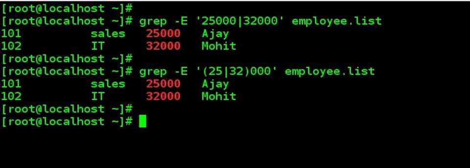 Extended Regular Expressions (ERE) and egrep examples