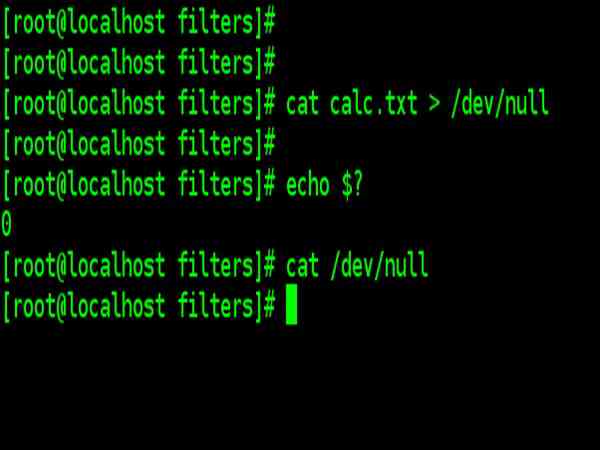 Basic Command Example for Filters: Using cat command