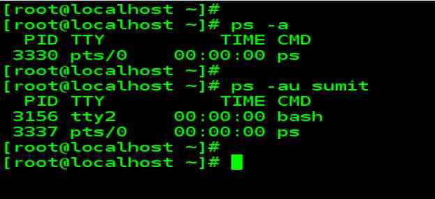 ps -a command example PID TTY TIME CMD