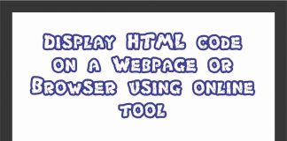 How to Display Raw HTML code on Web Page