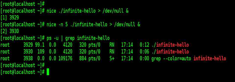 nice: Job execution with low priority