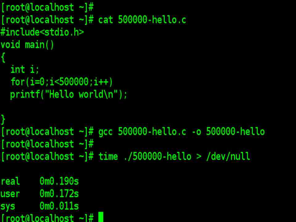 Example of Time command in linux