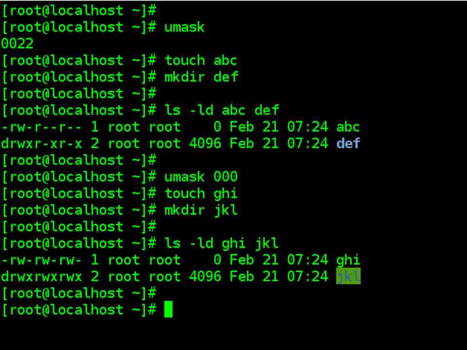 umask command example