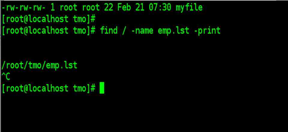 find command example with -name -print option