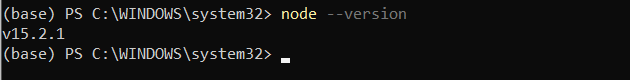 Check Nodejs version in Anaconda Command Prompt