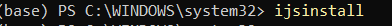 Execute ijsinstall in Anaconda Command prompt