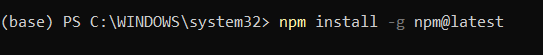 Install or update with latest version of npm using Anaconda Command Prompt